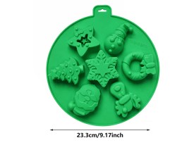 Molde silicona 7 figuras Navidad REDONDO
